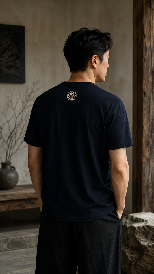 BASARA Back Kamon Logo Tee - NAVY