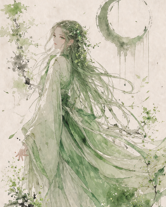 KAMIYO Episode 4 – Kamimusubi-no-Kami, goddess of life and fertility, Japanese mythology illustration