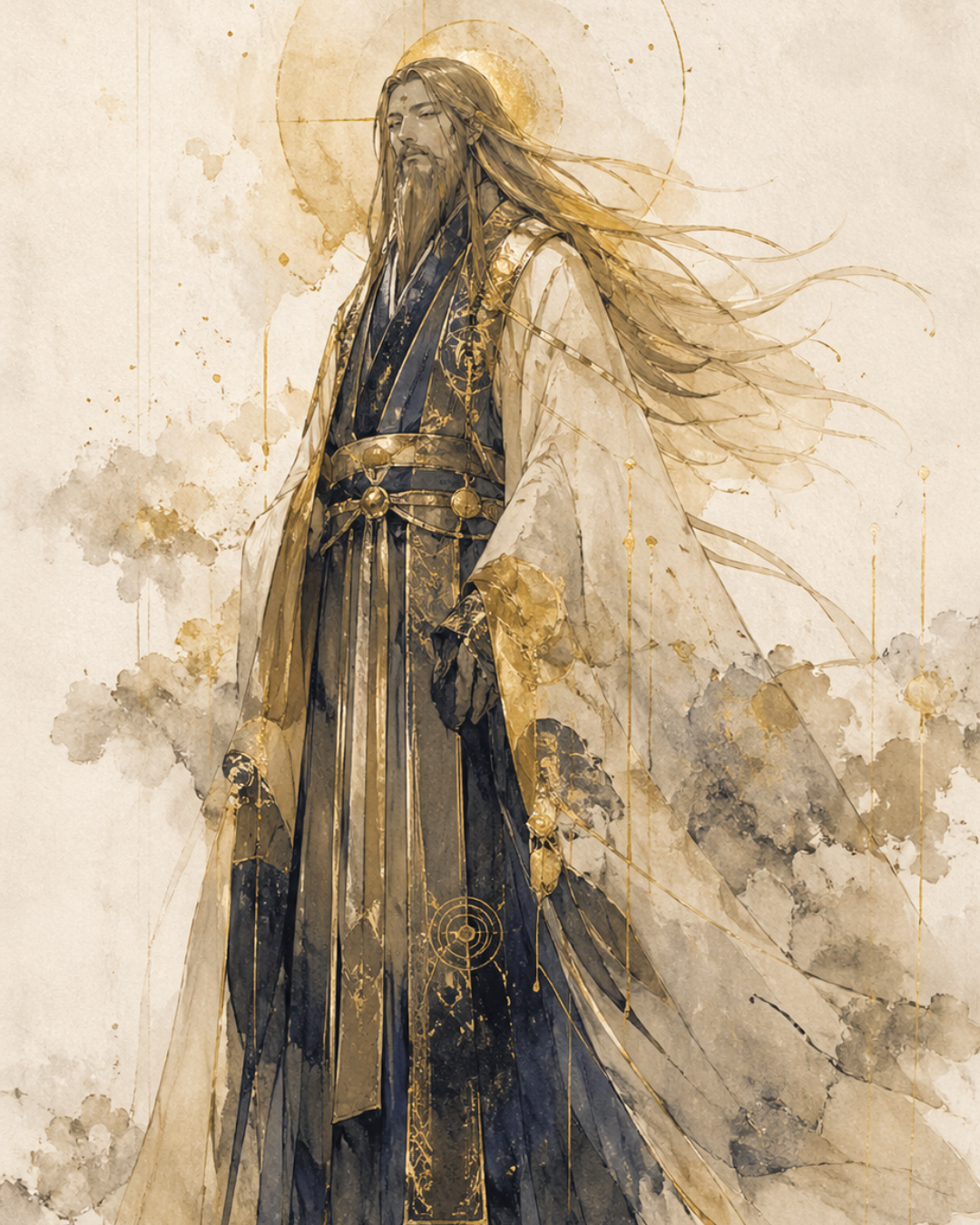KAMIYO Episode 7 – Amenotokotachi-no-Kami, god of the eternal sky and heavenly axis, Japanese mythology illustration