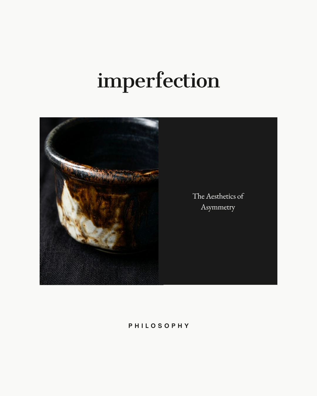 An asymmetric handmade Japanese ceramic vessel with an uneven rim and natural glaze variation, embodying the Japanese aesthetic philosophy of imperfection and Wabi-Sabi