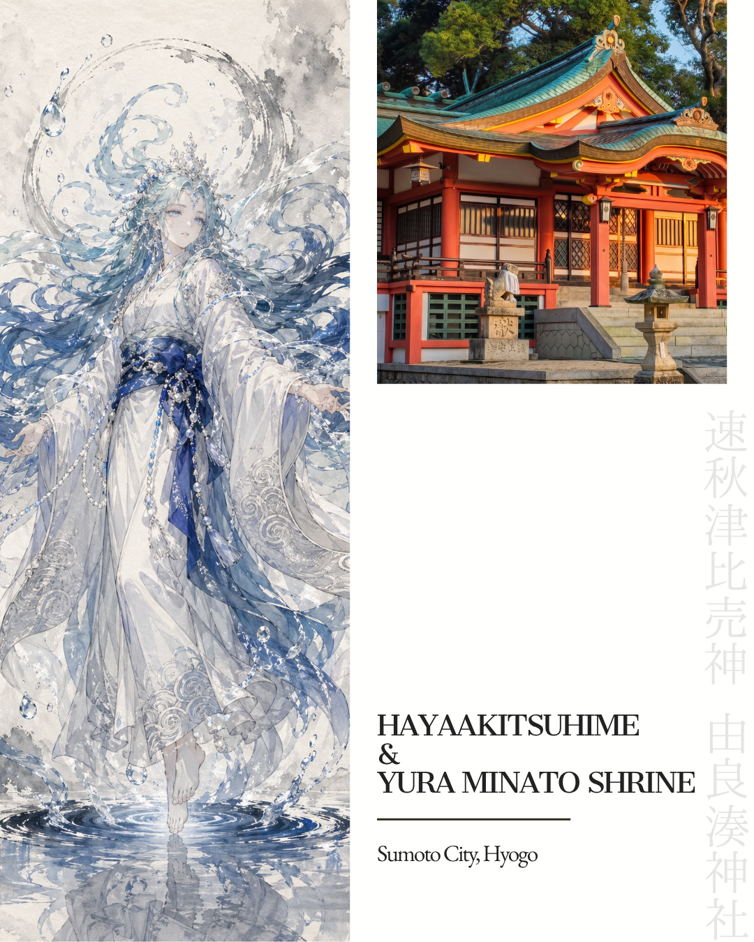 Yura Minato Shrine on Awaji Island, dedicated to Hayaakitsuhime-no-Kami, goddess of purification and the Nagoshi Festival