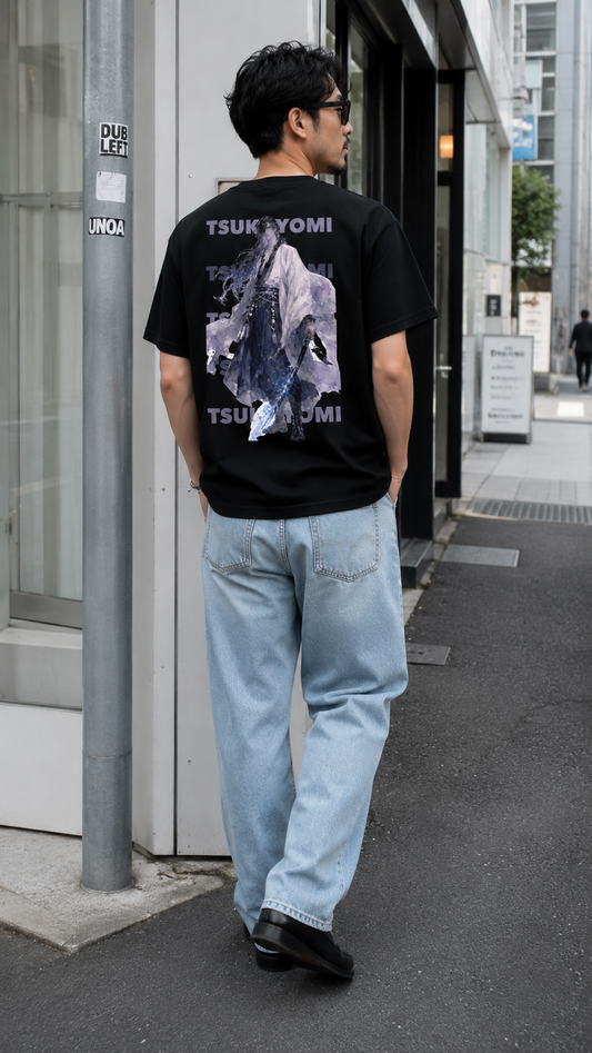 TSUKUYOMI Back Print T-shirt - Black