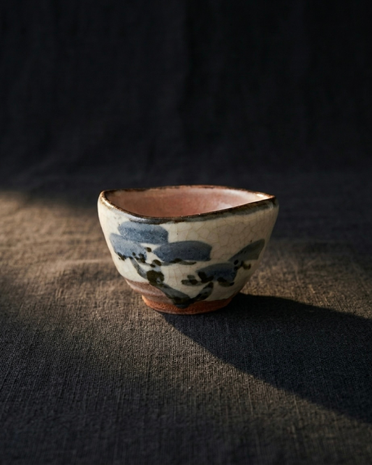 Triangular Matsu-mon Guinomi by Rokubei Kiyomizu VI