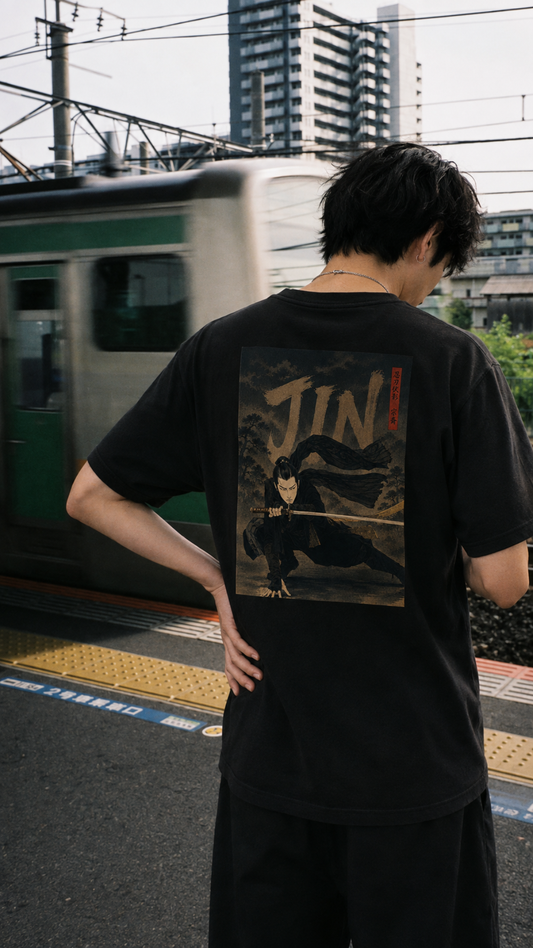 JIN - Back Print Tshirt 005(Black)