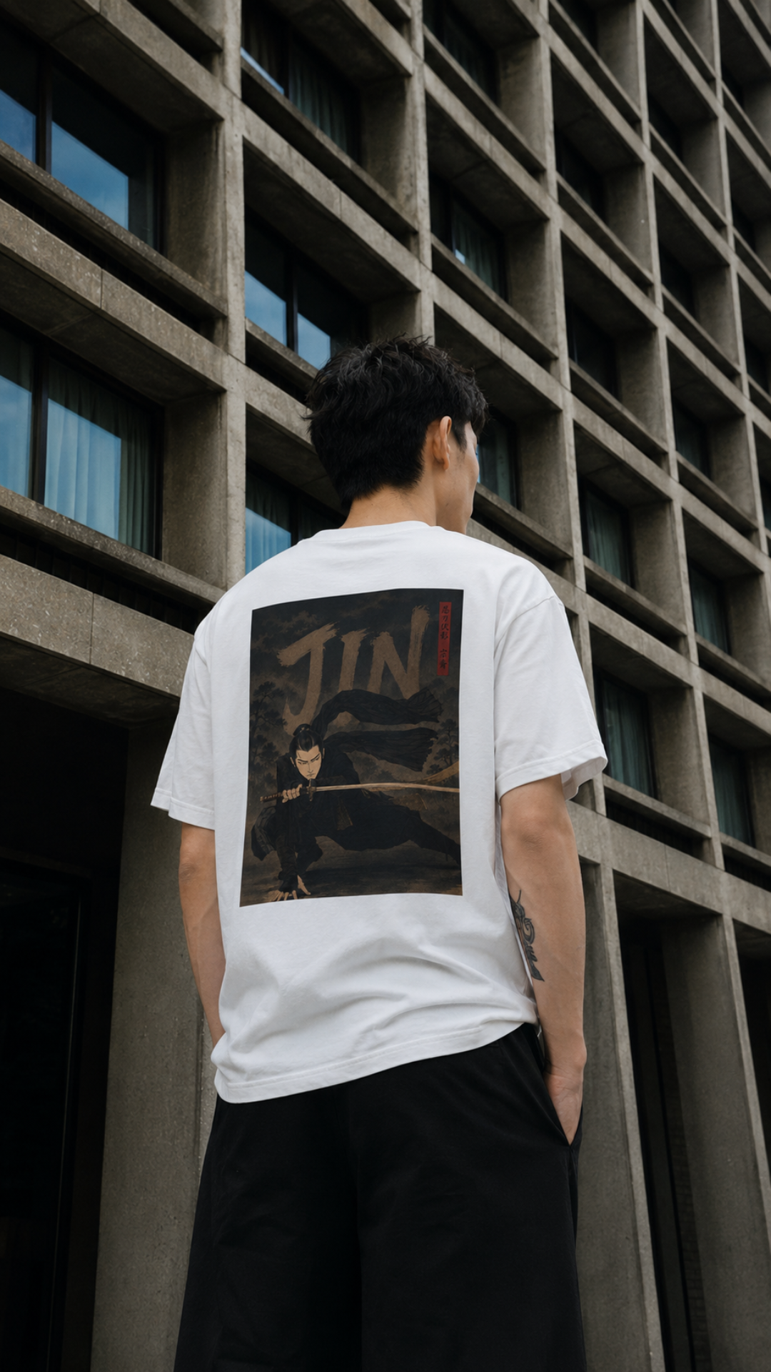 JIN - Back Print Tshirt 005 (White)