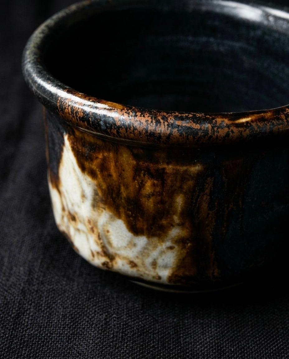 Black Oribe Matcha Bowl by Shosuke Imura