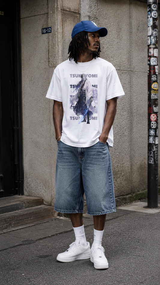 TSUKUYOMI" Graphic T-shirt - White