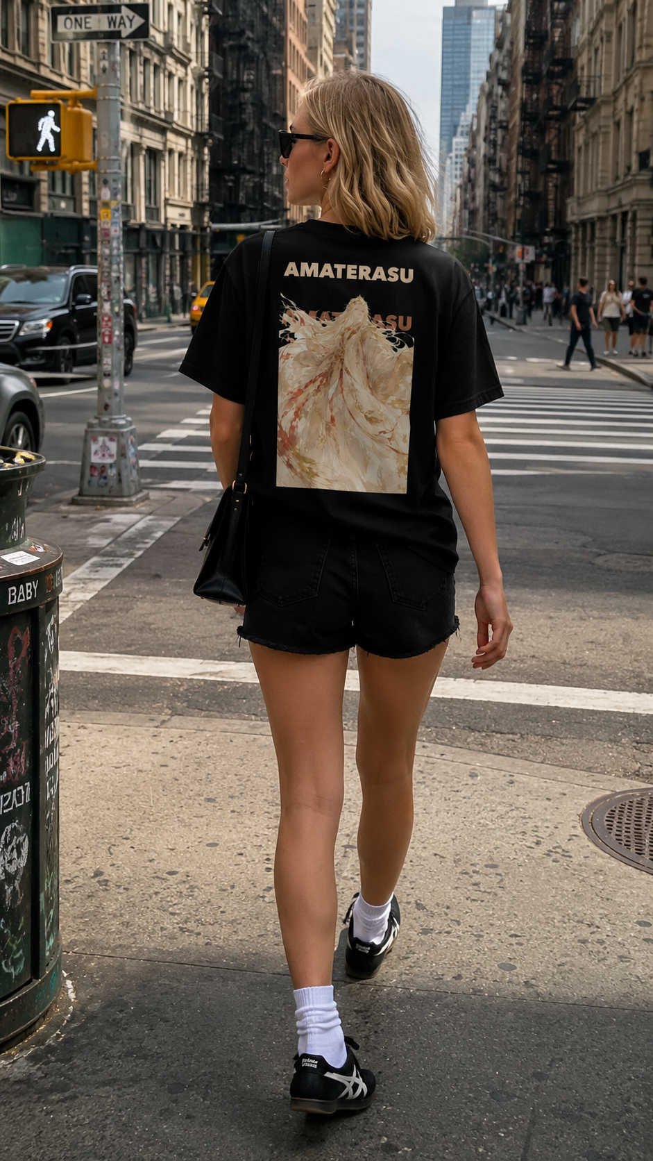 AMATERASU Back Print T-shirt - Black