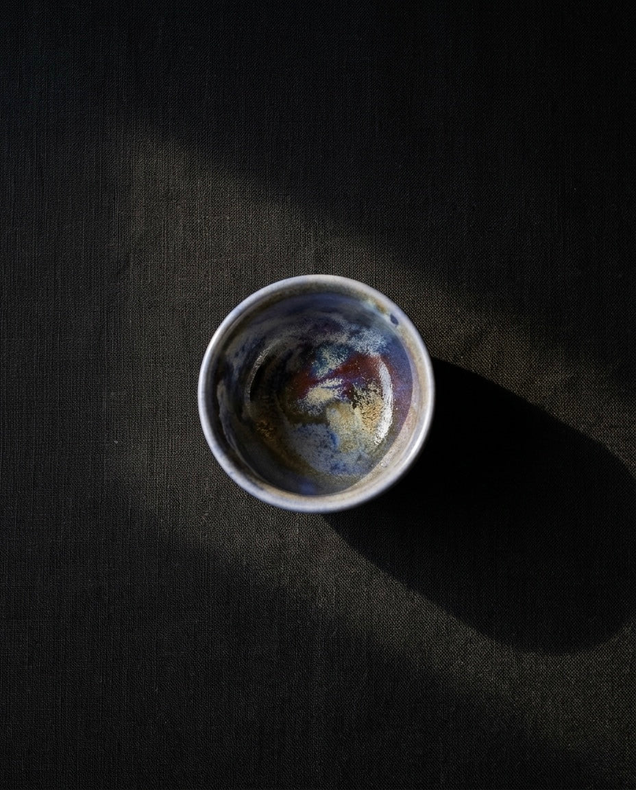 Ash Glaze Sake Cup (Guinomi) by Isamu Shiina