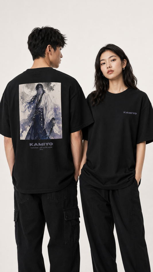 "TSUKUYOMI" Back Print T-shirt