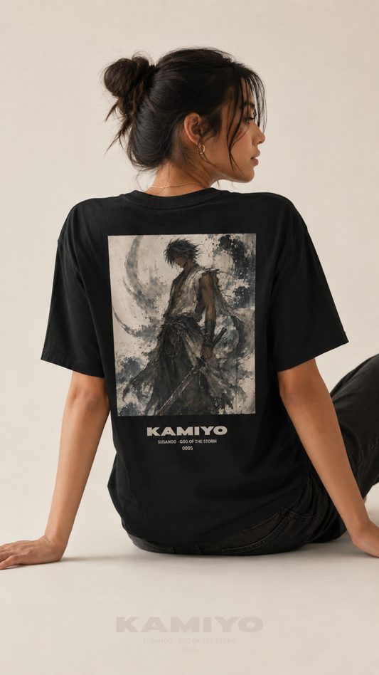 "SUSANOO" Back Print T-shirt