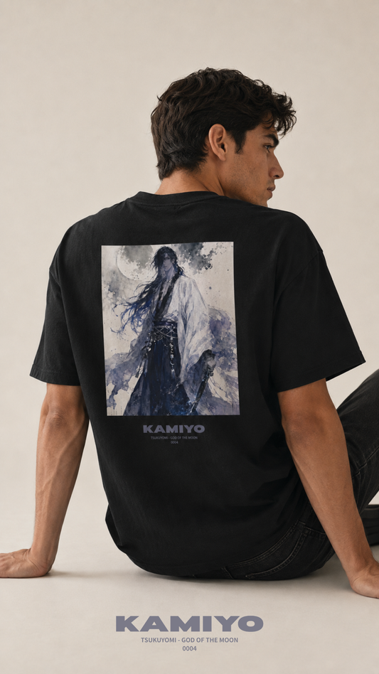 "TSUKUYOMI" Back Print T-shirt