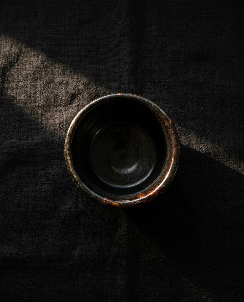 Black Oribe Matcha Bowl by Shosuke Imura