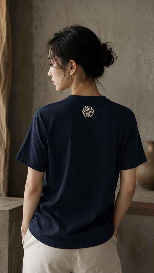 BASARA Back Kamon Logo Tee - NAVY