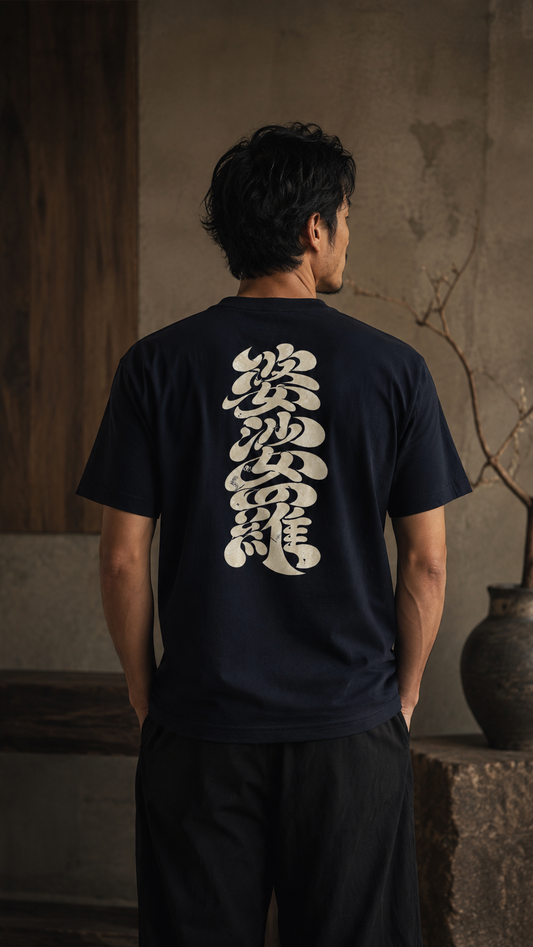 BASARA Back Logo Tee - NAVY