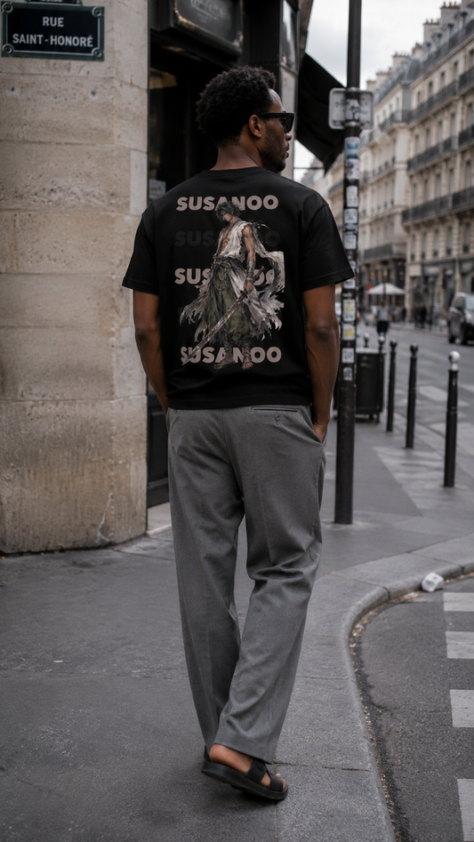 SUSANOO Back Print T-shirt - Black