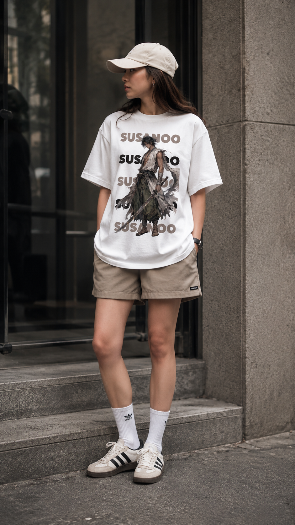 SUSANOO" Graphic T-shirt - White