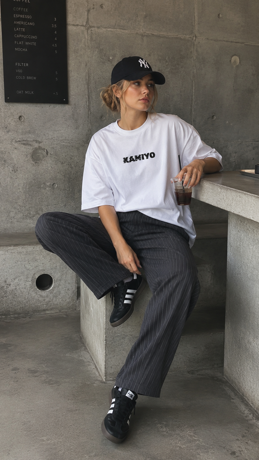 GLITCH KAMIYO LOGO Graphic T-shirt - White