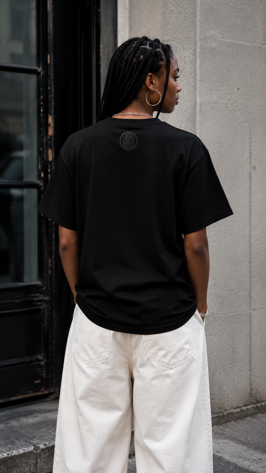 TSUKUYOMI" Graphic T-shirt - Black