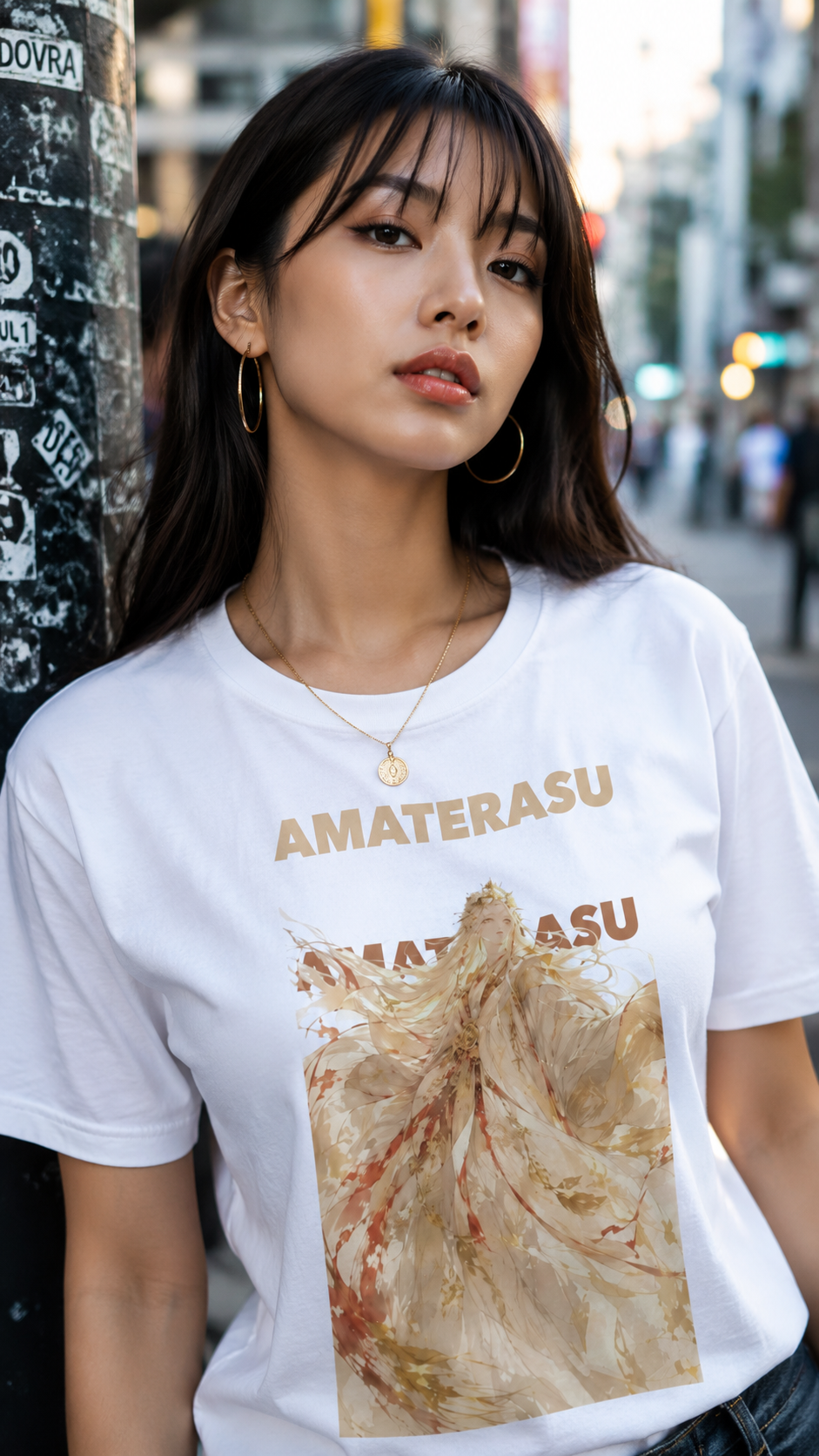 AMATERASU" Graphic T-shirt - White