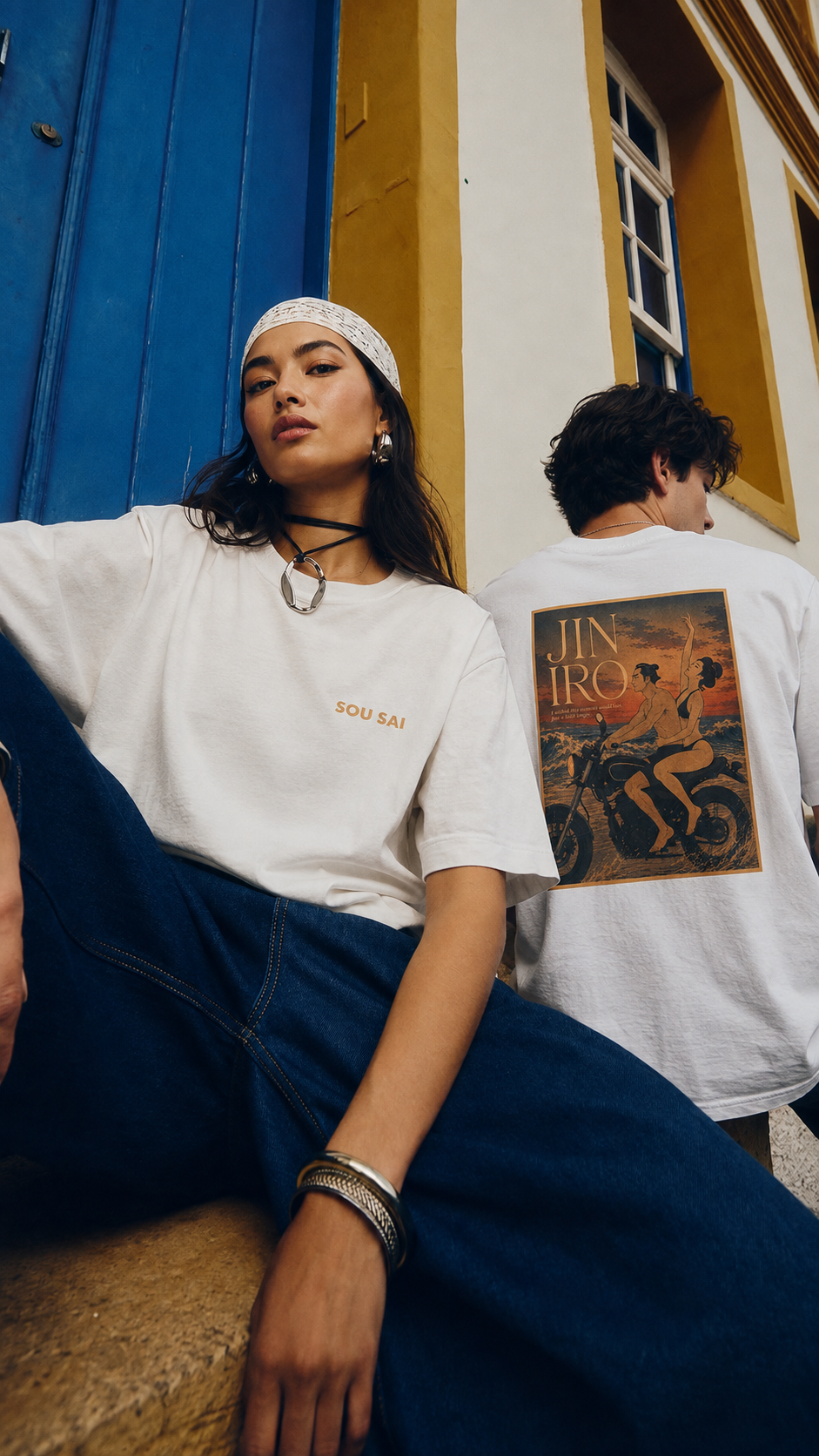JIN&IRO - Back Print Tshirt 001 (White)