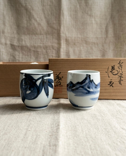Yuzo Kondo - Sometsuke Teacup Set (Yunomi)