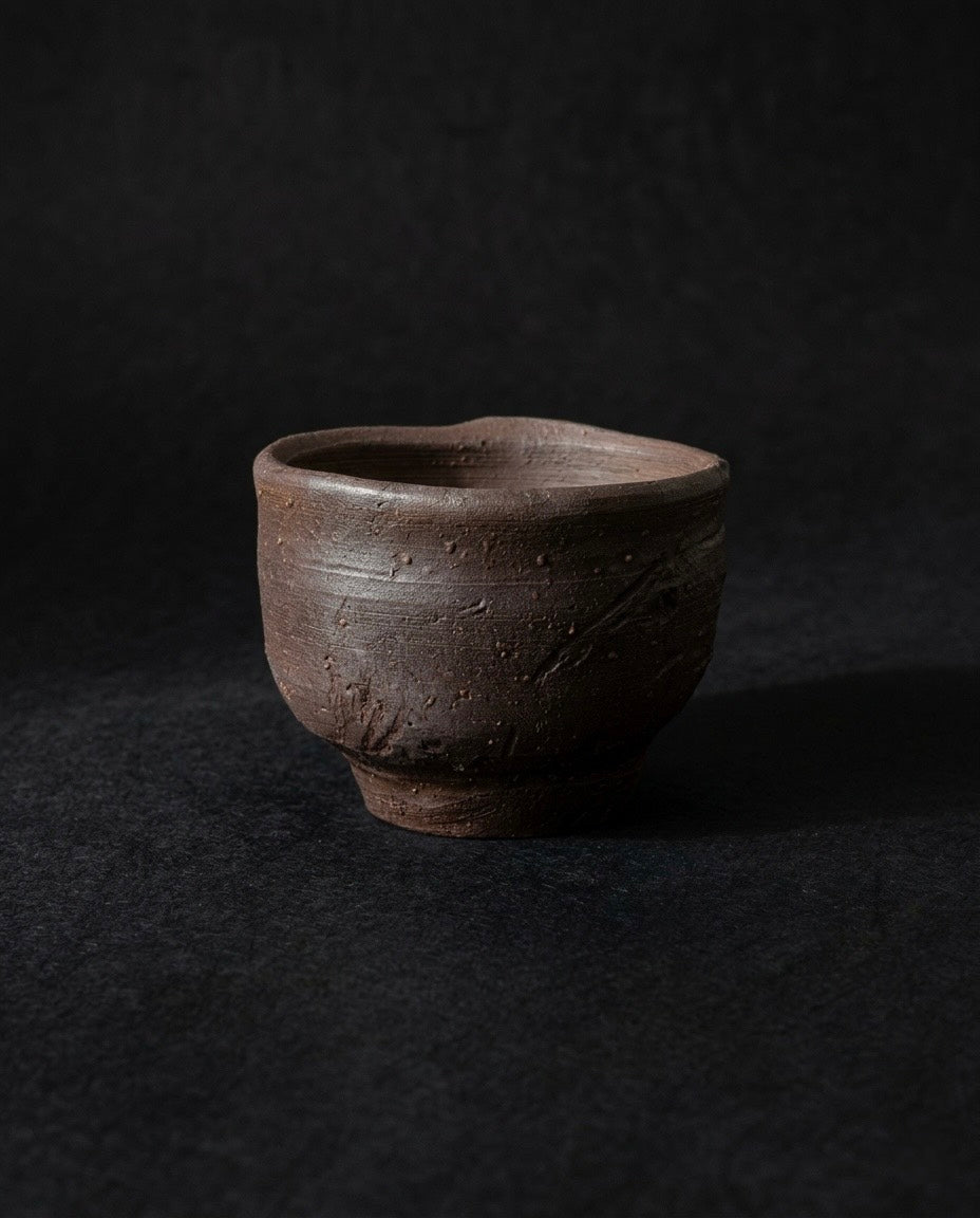 Bizen Sake Cup — Kei Fujiwara (1899–1983) Living National Treasure · Bizen Ware Master