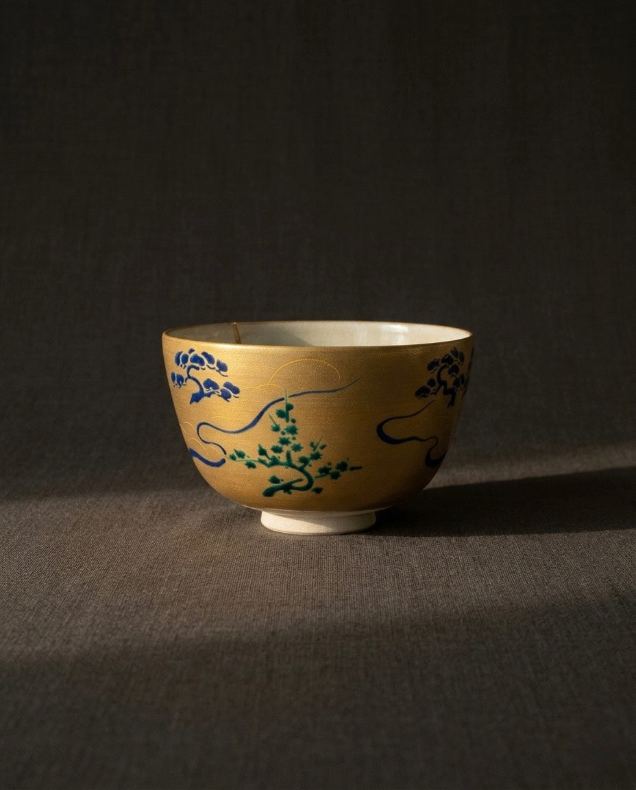 Kintsugi Iroe Landscape Tea Bowl by Shohei Sugita