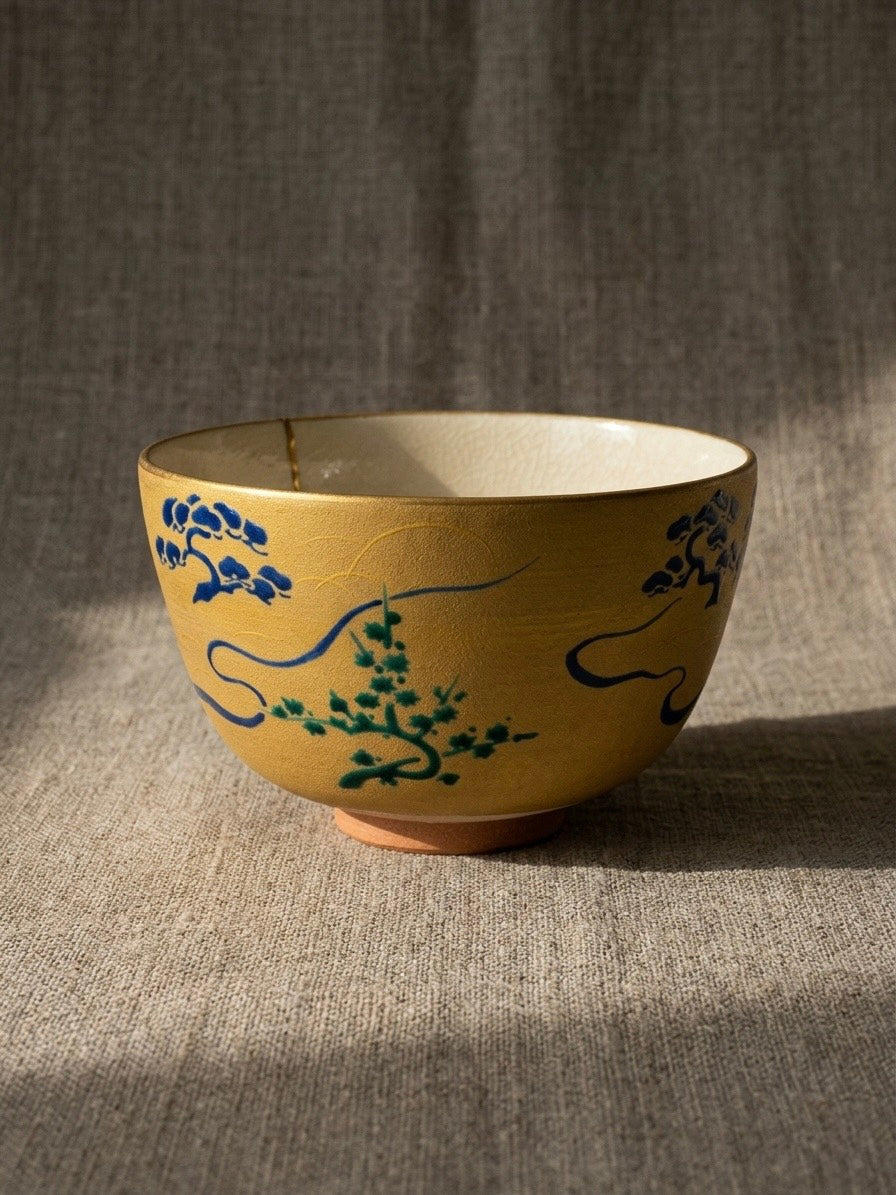 Kintsugi Iroe Landscape Tea Bowl by Shohei Sugita
