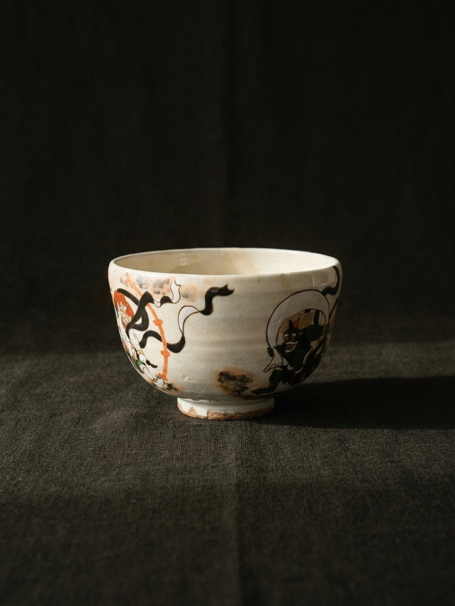 Fujin Raijin Matcha Bowl by Zensho Yamaoka