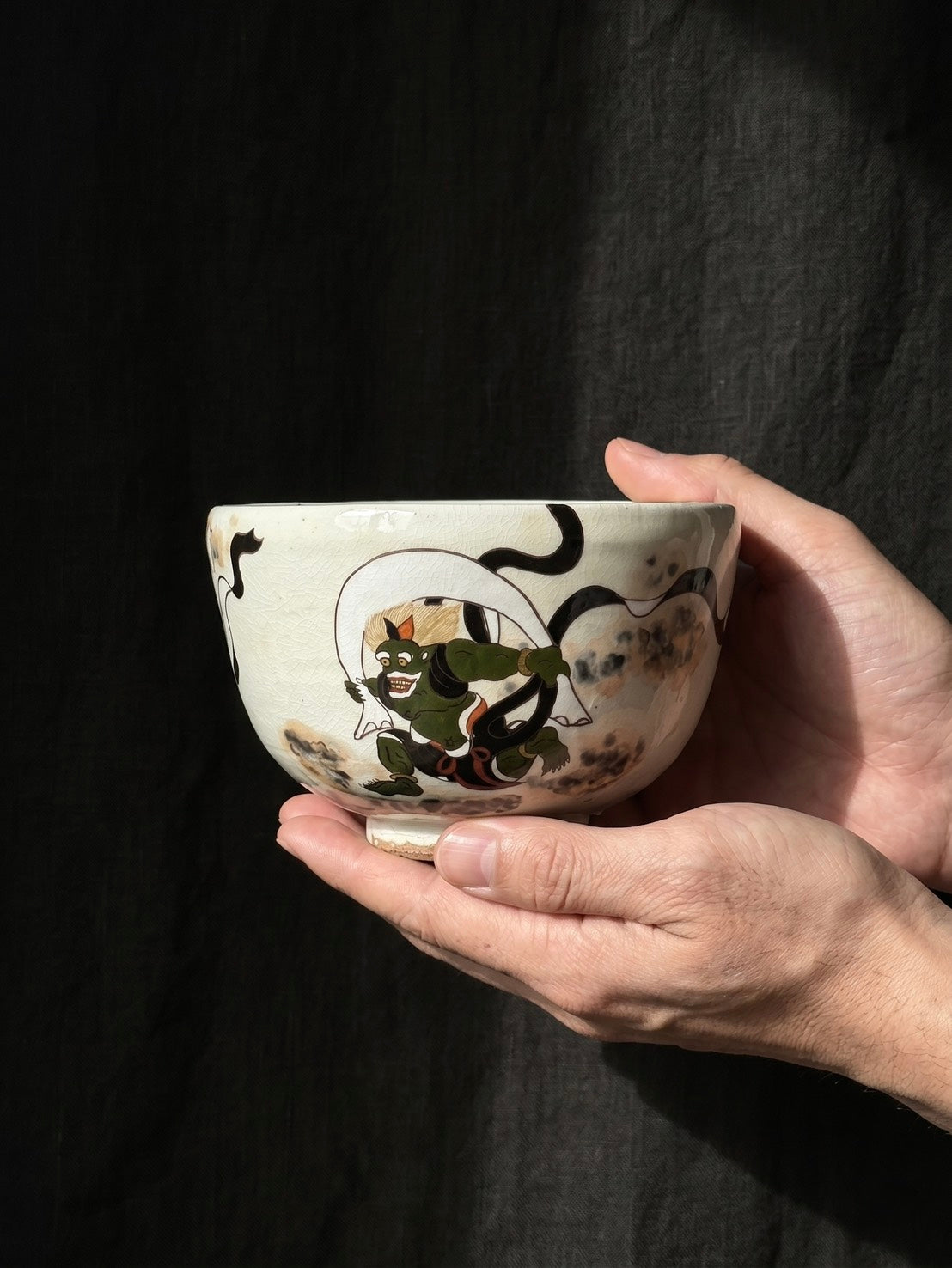 Fujin Raijin Matcha Bowl by Zensho Yamaoka