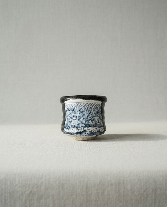 Katsuaki Kimura - Seto-ware "Tsutsu" Tea Bowl with Immortal Sage Motif